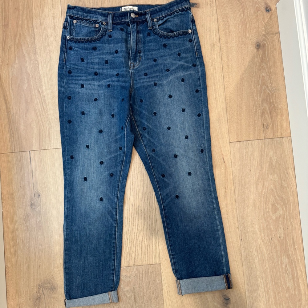 Madewell The High Rise slim boy Jean with embroidery detail